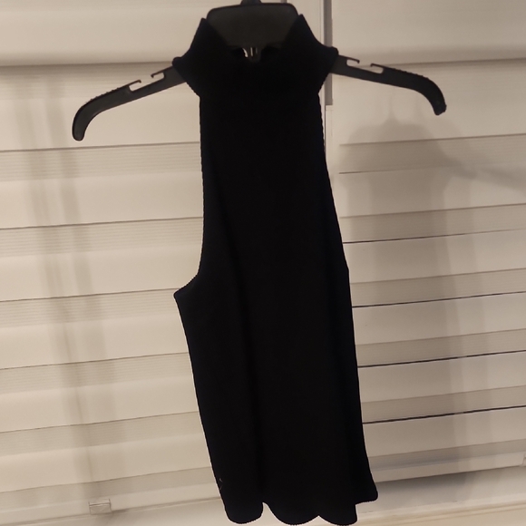 SANS FAFF Womens Black Bamboo High Neck Top Size L - Picture 3 of 7